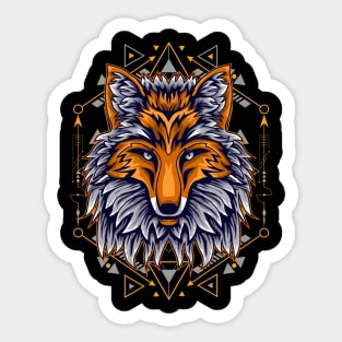 red fox cartoon Sticker